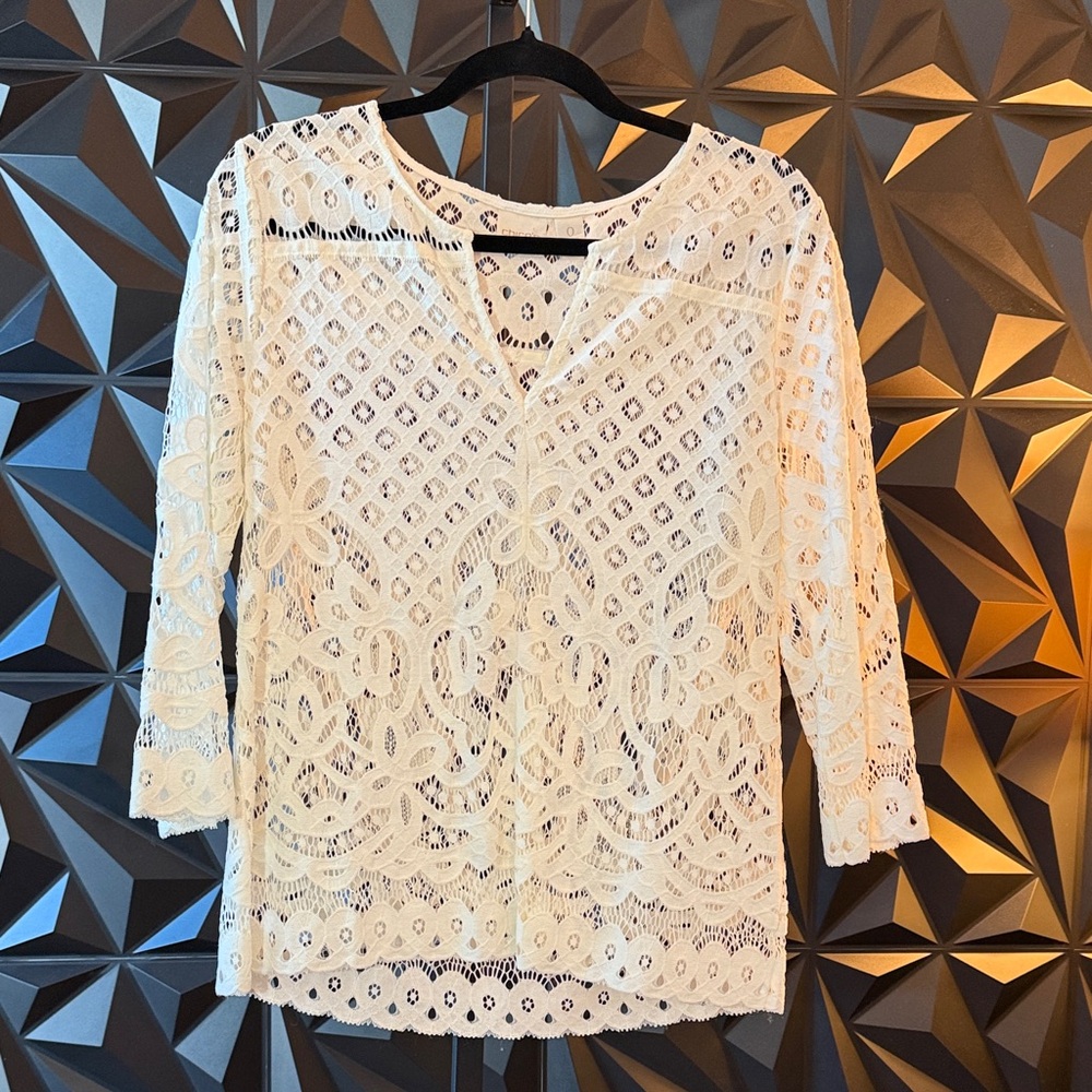 Elegant Cream Lace Women's Top